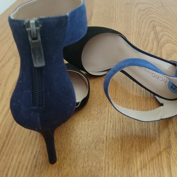 SUEDE BGBGeneration Edgy Black & Blue Ankle Strap NWOT COPY - Picture 2 of 6